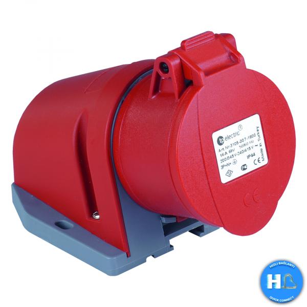 CEE Wandsteckdose mit QuickConnect 5P 16A 6h IP44